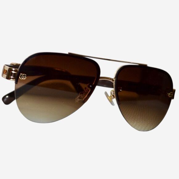 Gucci GG1221 Aviator Sunglasses | Brown Gradient Lens | 59-15-142 - Picture 10 of 14
